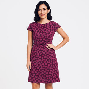 Boden Purple Brown Polka Dot Short Sleeve Dress Size 12